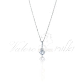 שרשרת כסף זרקון 6 מ"מ וזרקון 2 מ"מ ציפוי זהב